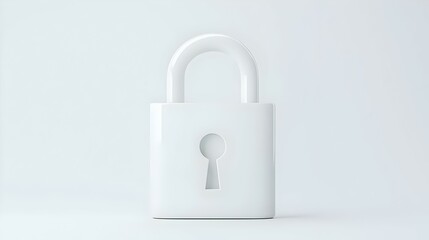 Fototapeta premium Modern White Padlock Symbolizing Security and Protection Concept