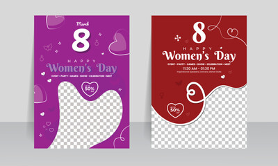 Obraz premium international women's day flyer design template. 8 march women's day