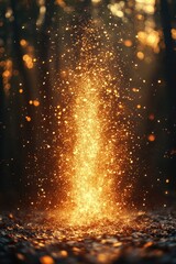 A bright light shines on the ground, perfect for highlighting a pathway or marking a spot