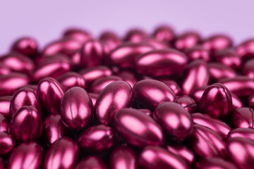 pearl softgels capsules. vitamins in pearl colored pills. Medicine, pharmacy, drugs and multivitamins oils concept