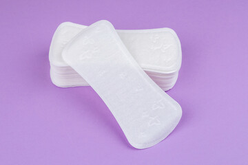 White pad. Menstruation period and daily hygiene concept