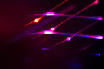 Neon blur glow. Color light overlay. Disco illumination.