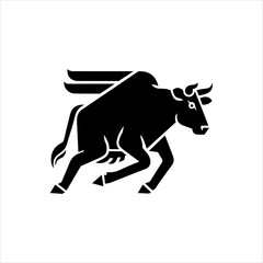 minimalist silhouette of a coiw in black and white