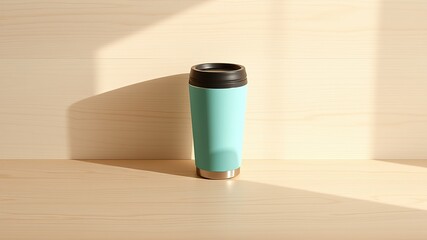 Smooth Fir Plank & Aqua Mug, Dynamic Light & Shadow