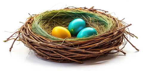 Obraz premium Rule of thirds mockup, nest rustle, airy composition, balanced visual space.