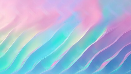 Obraz premium Holographic pastel gradient. Cyan to pink to lavender shift. Soft, ethereal iridescence. Gentle color flow.