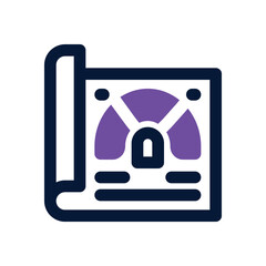 key performance indicator dual tone icon. Sleek and modern vector icon for websites, mobile apps, marketing materials, and corporate design. Fully scalable and ready to use.