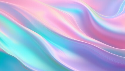 Obraz premium Holographic pastel gradient. Cyan to pink to lavender shift. Soft, ethereal iridescence. Gentle color flow.