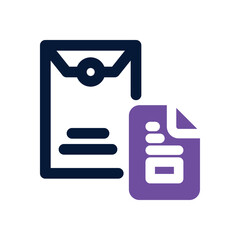 document dual tone icon. Sleek and modern vector icon for websites, mobile apps, marketing materials, and corporate design. Fully scalable and ready to use.