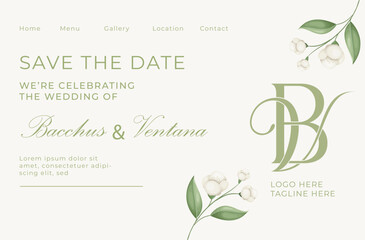 Wedding VB, BV Monogram logo Template