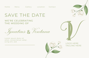 Wedding VI, IV Monogram logo Template