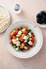 Traditional Green salad with feta cheese