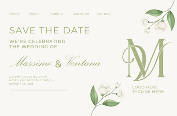 Wedding VM, MV Monogram logo Template