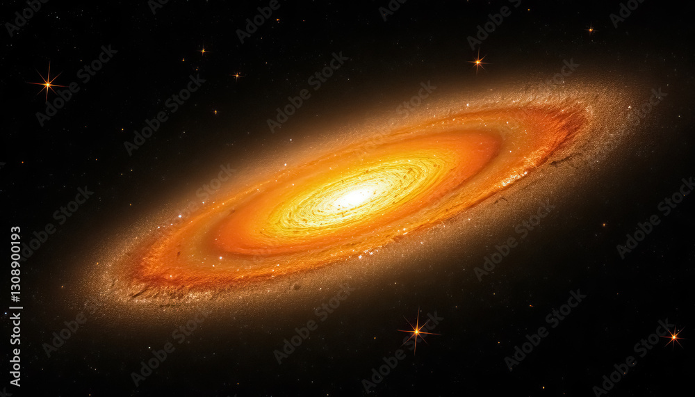 Poster glimpse into cosmos majestic galaxy with swirling patterns of light and cosmic dust