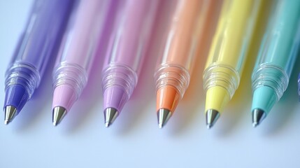 Colorful Pens in a Row