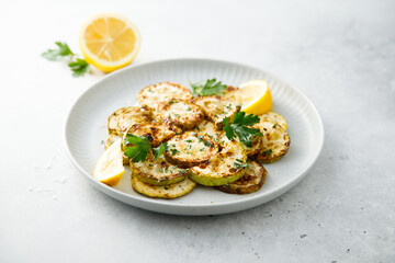 Courgette baked with cheese