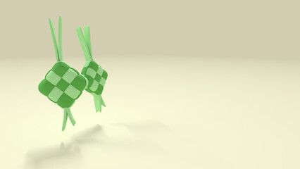 Ramadan Background with a couple of ketupat 3d model