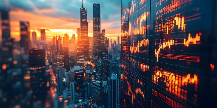 Private equity firms explore investment opportunities in distressed assets financial district urban landscape evening view business strategy