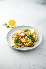 Courgette baked with cheese