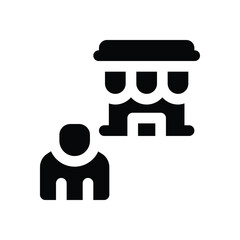 seller glyph icon. Strong and solid vector icon for websites, mobile interfaces, presentations, and visual branding. High quality and easy to edit.