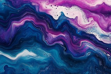 Abstract Fluid Art Displaying Swirling Colors and Textured Surfaces