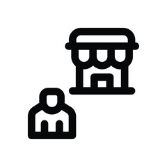 seller line icon. Clean and minimalist vector icon for websites, mobile apps, presentations, and logos. Fully scalable and customizable for any project.