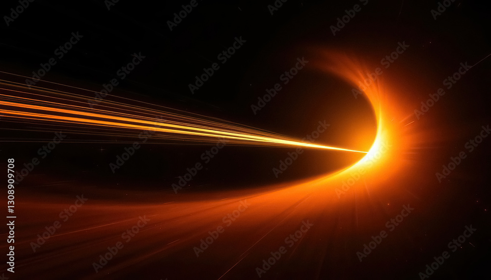 Aufkleber abstract of light forming curved shape against dark background cosmic effect