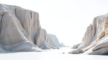 rugged cliffs stand majestically white background ancient weathering