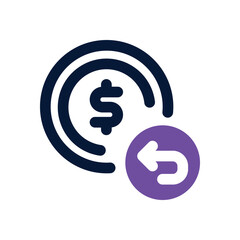 cashback dual tone icon. Sleek and modern vector icon for websites, mobile apps, marketing materials, and corporate design. Fully scalable and ready to use.