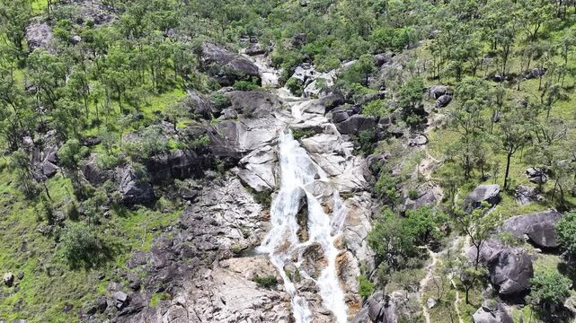 Aerial footage of Emerald Creek Falls Queensland Australia