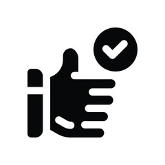 Obraz premium thumb up glyph icon. Strong and solid vector icon for websites, mobile interfaces, presentations, and visual branding. High quality and easy to edit.