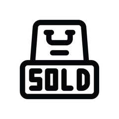 sold line icon. Clean and minimalist vector icon for websites, mobile apps, presentations, and logos. Fully scalable and customizable for any project.