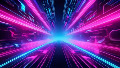 Cyberpunk cityscape gradient. Tokyo lights inspired: indigo to hot pink.  Futuristic, neon city vibe.  Dynamic, electric background.

