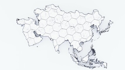 Explore this 3D Asia continent map, designed with precision and detail. Perfect for geography projects, educational materials, business presentations, travel visuals, global trade, and cartography-bas