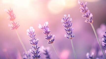 Obraz premium Soft lavender and pale pink sky, delicate and dreamy with smooth transitions