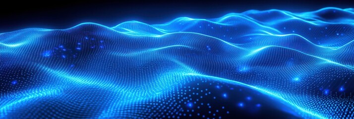 Obraz premium Data Extraction: Blue Neon Technology Shapes for Data Mining and Processing