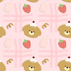 seamless pattern with teddy bears
