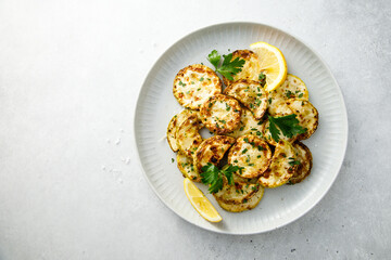 Courgette baked with cheese