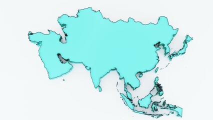 Explore this 3D Asia continent map, designed with precision and detail. Perfect for geography projects, educational materials, business presentations, travel visuals, global trade, and cartography-bas