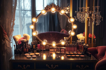 A glamorous vanity table.