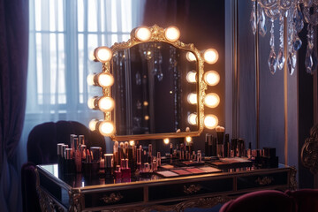 A glamorous vanity table.
