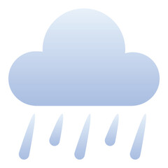 Gradient color icon, illustration for Weather, cloud, rain.