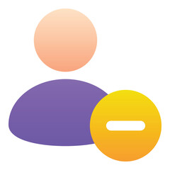 Gradient color icon, illustration for User, people, account, remove.