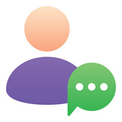 Obraz premium Gradient color icon, illustration for User, people, account, message.