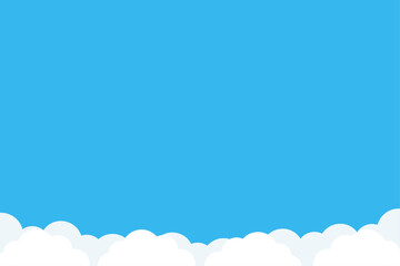 シンプルな雲と空の背景イラスト