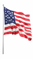 Fototapeta premium Waving United States of America Flag Illustrating Patriotism and National Symbolism in Visual Arts