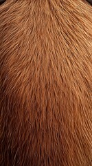 Fototapeta premium Warm Textured Brown Fur Surface Detail and Close Up View of an Animal with Soft Hair Fibers