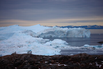 Arctic iceberg landscape in Ilulissat, Greenland