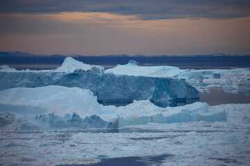 Arctic iceberg landscape in Ilulissat, Greenland