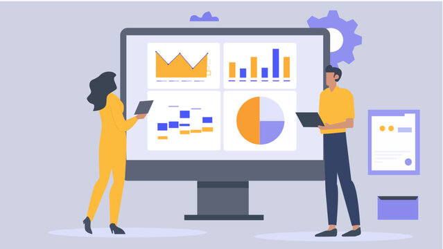 modern data analytics business presentation template design